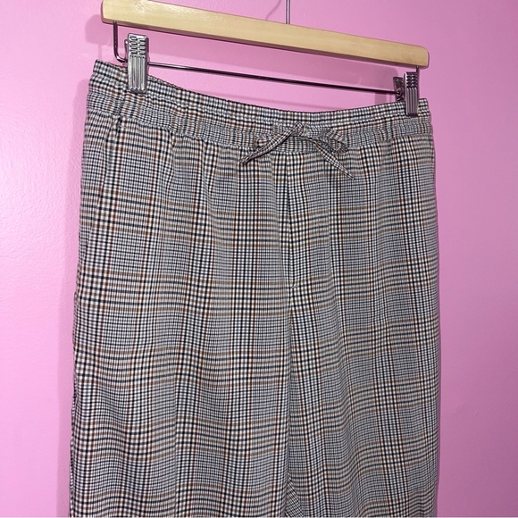 H&M Pants Women’s Size Small Grey Plaid Slim Fit Joggers Elastic Waist - Picture 5 of 9
